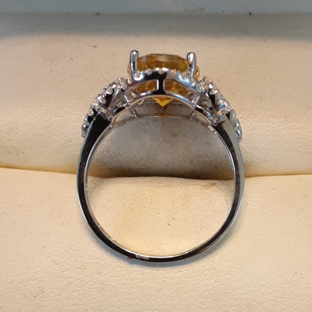 5.00ctw Simulated Yellow & White Diamonds 925 - Picture 6 of 8